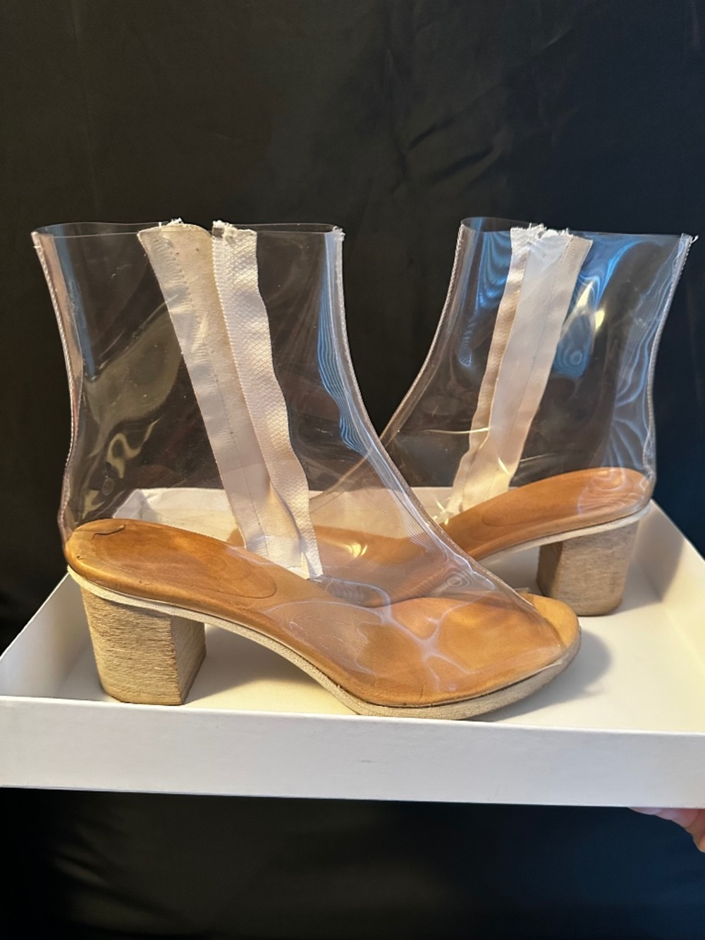 MM6 Maison Margiela transparent peep toe boots 36.5